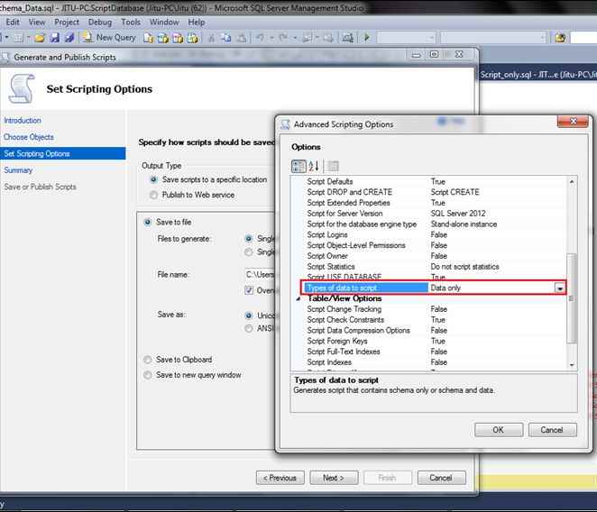 selecting third option Data 
